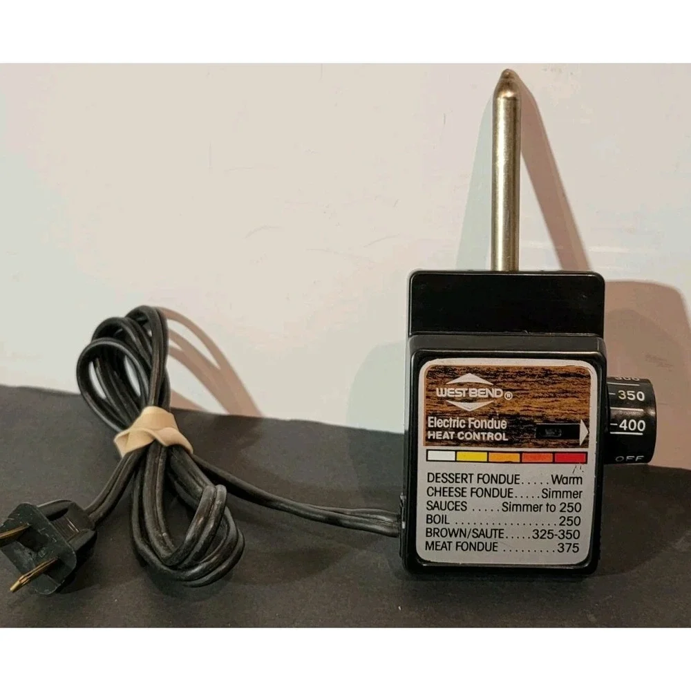 West Bend Electric‎ Power Cord Heat Control 1970's Fondue Pot Model #88502